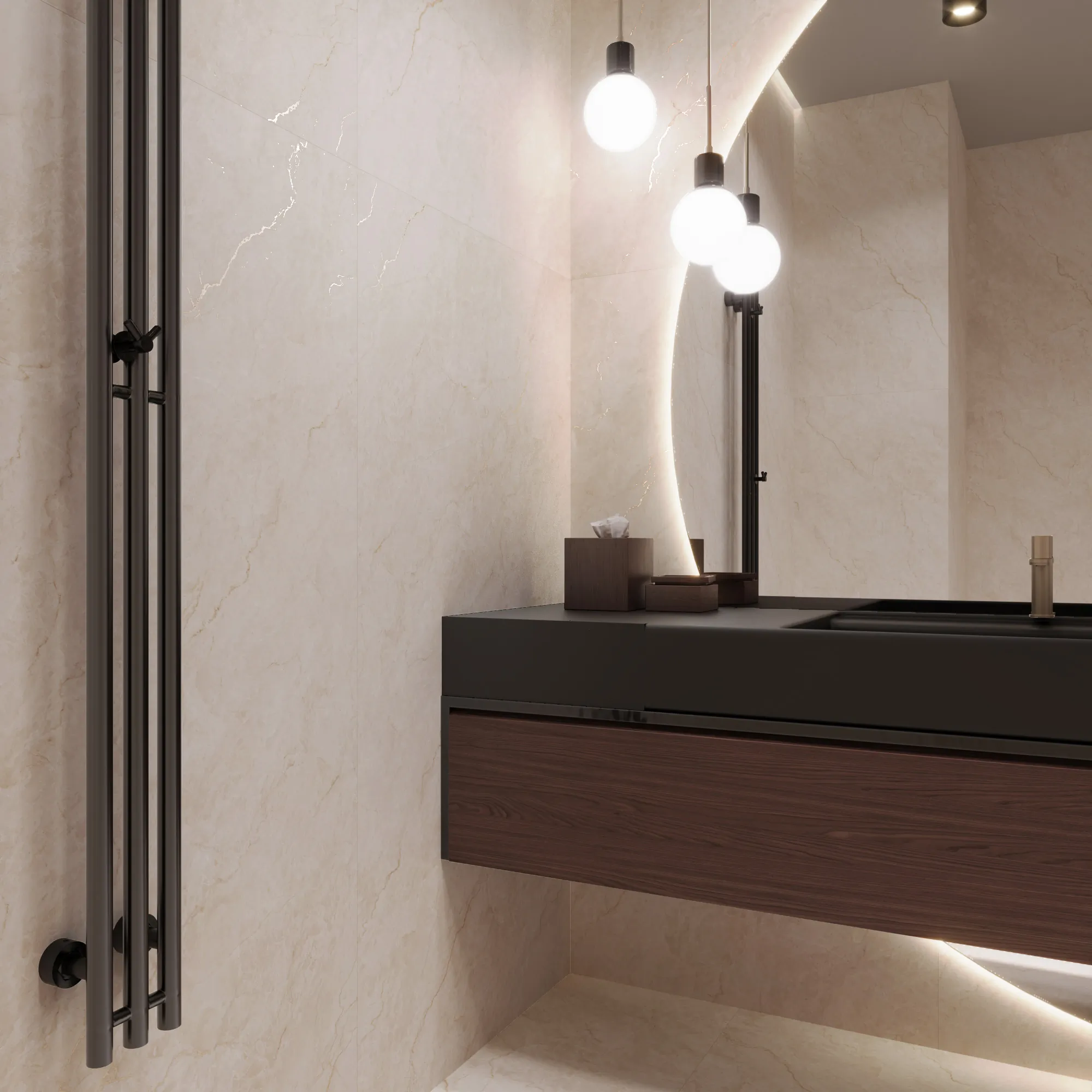 Керамогранит Креанза CZ-GL05-B Ferrol White Matt Glossy Ink 80x160 белый