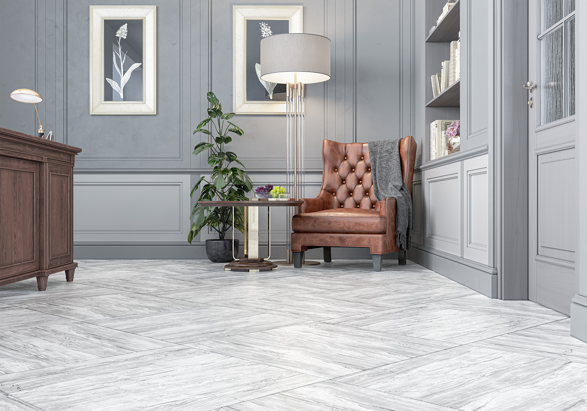 Керамическая плитка Alma Ceramica Сингапур TWU93SGP77R серый 30x90