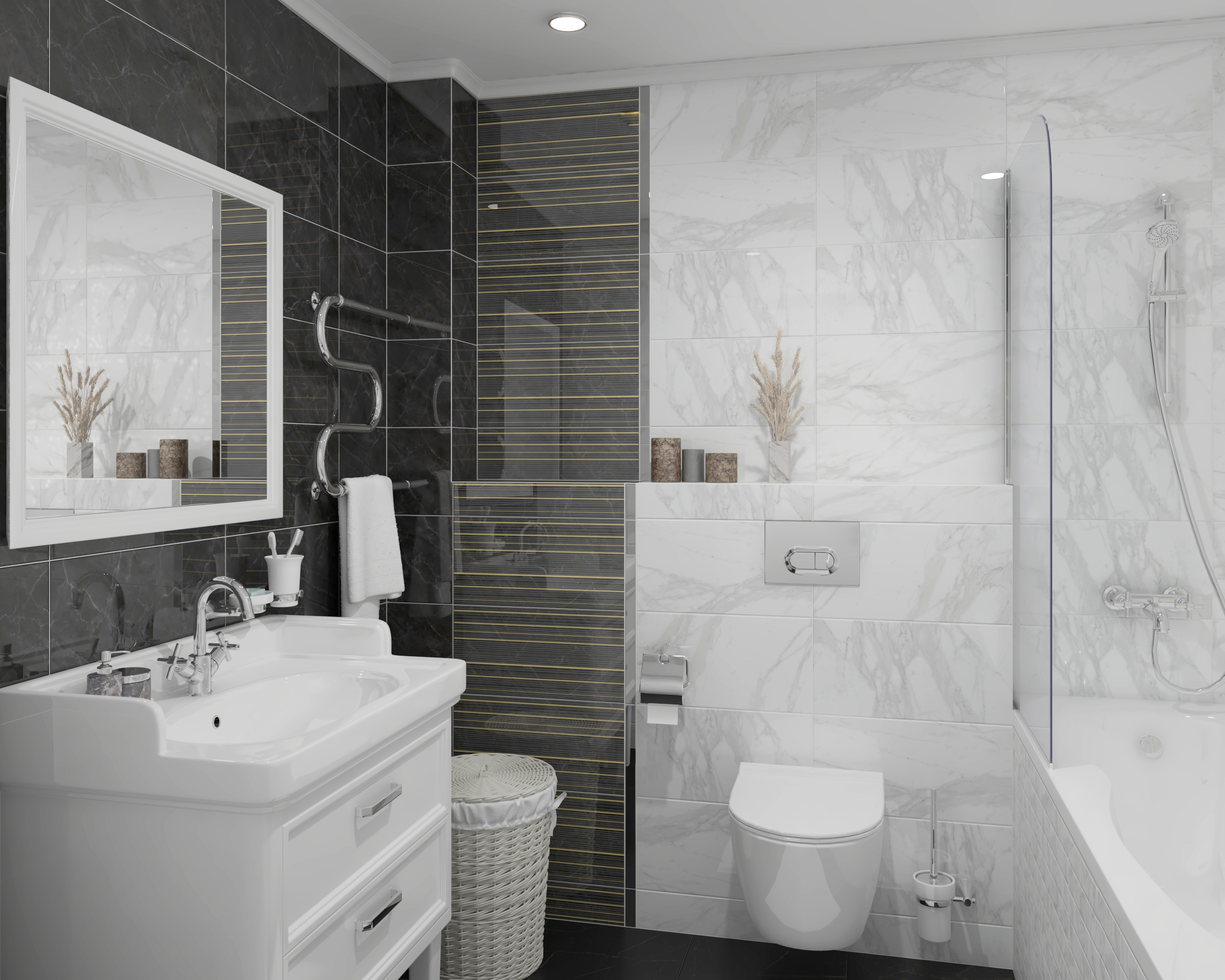 Мозаика (MM34038) Laparet Olimpus мозаичный чёрный 25x25 глянцевый