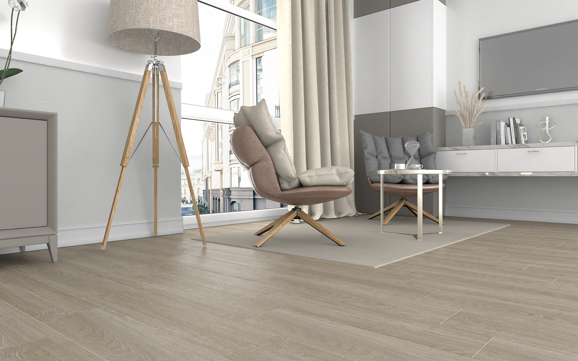 Керамогранит (SG705990R) Laparet Madera коричневый 20x80 матовый