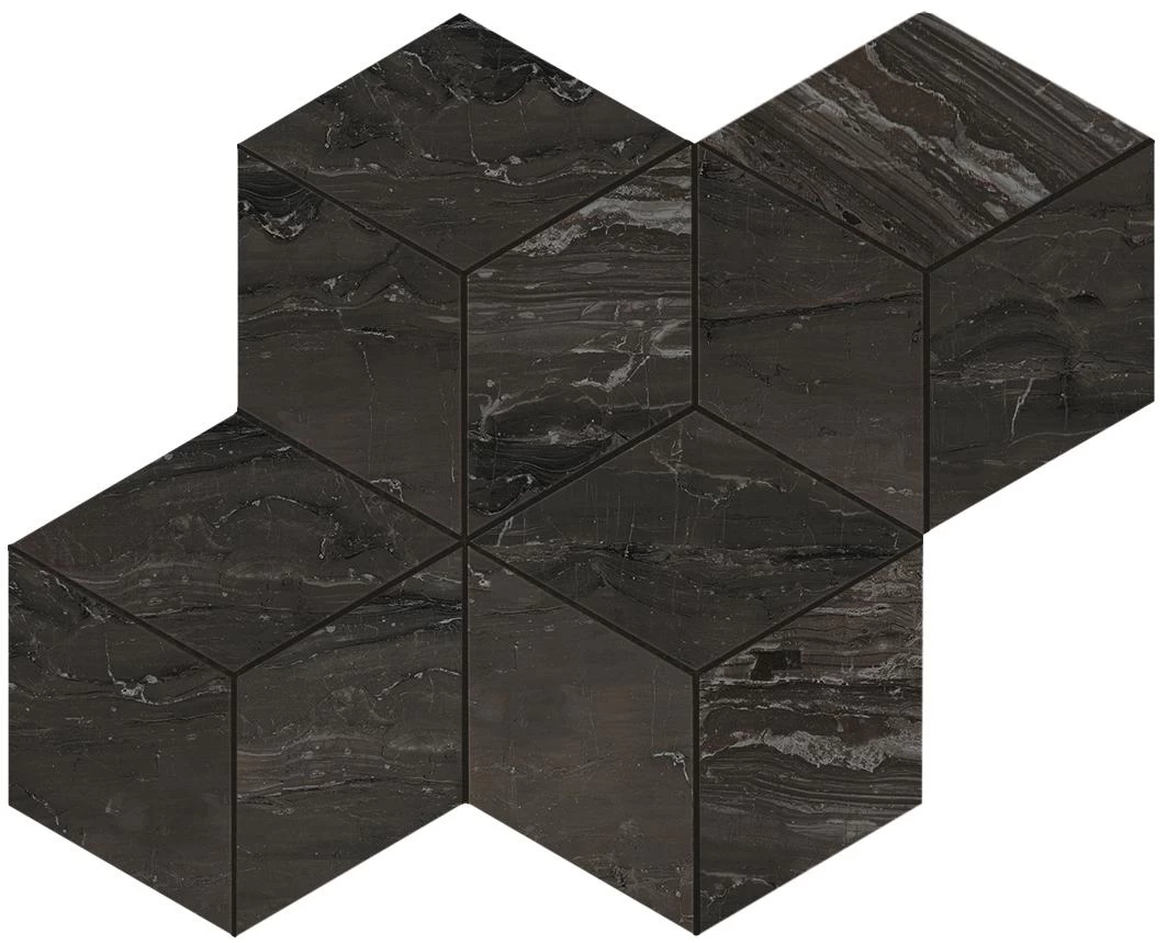 Мозаика Atlas Concorde Marvel Edge Absolurte Brown Mosaic Esagono 30x35 AEPL