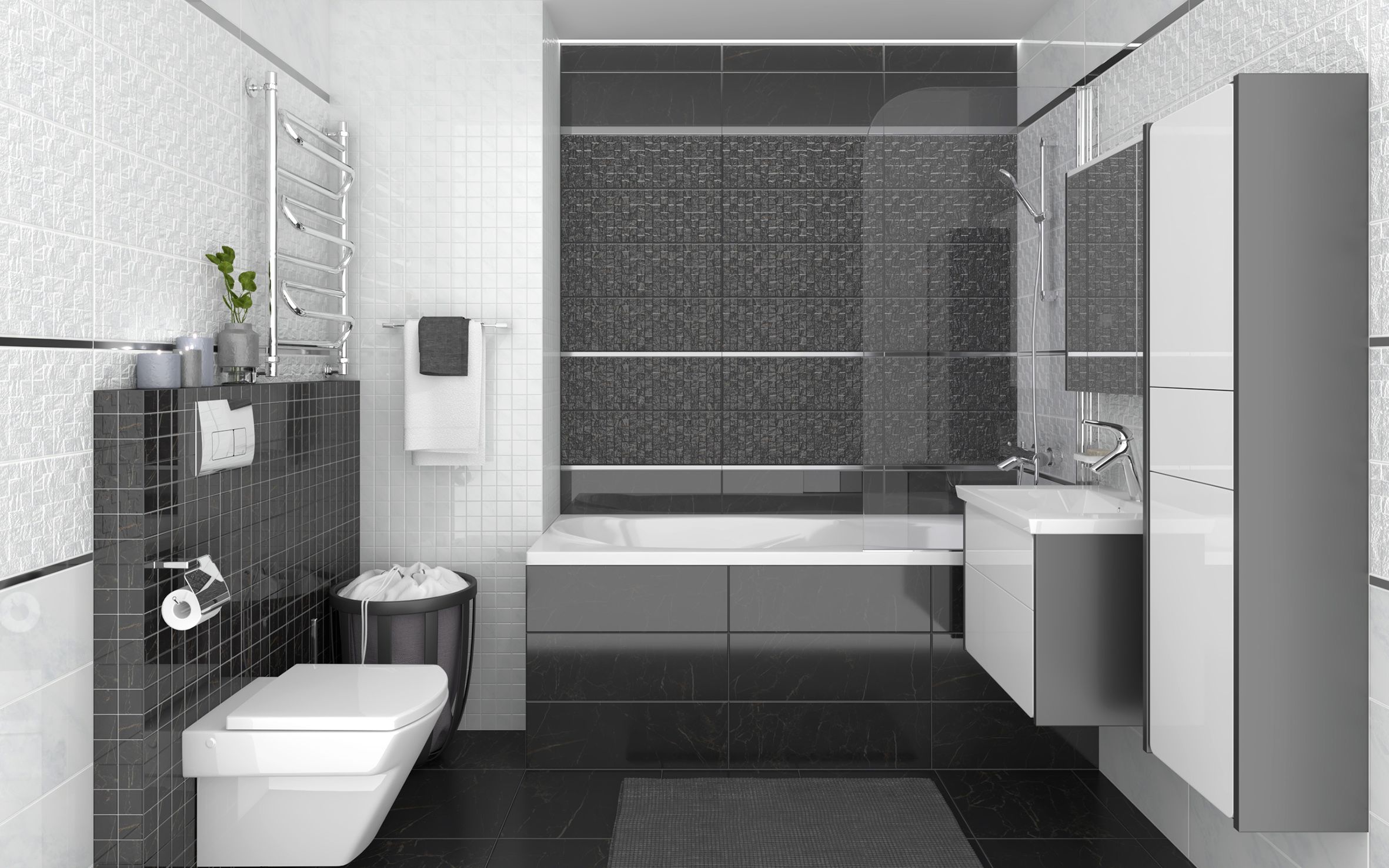 Декор (AD\B483\60045) Laparet Royal чёрный 20x60 глянцевый