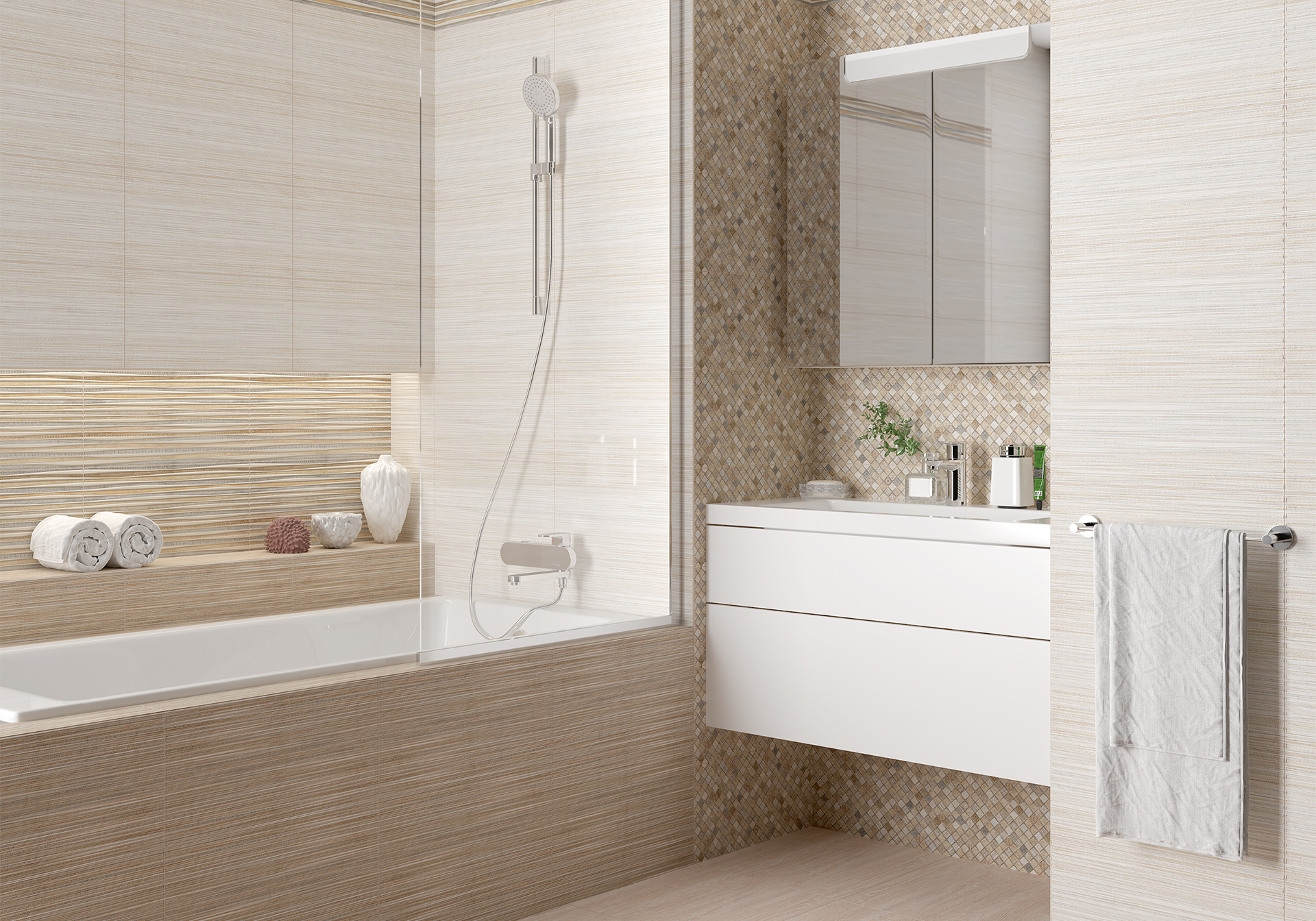 Керамическая плитка Alma Ceramica Лоренс TWU09LRS74R коричневый 24.3x49.4