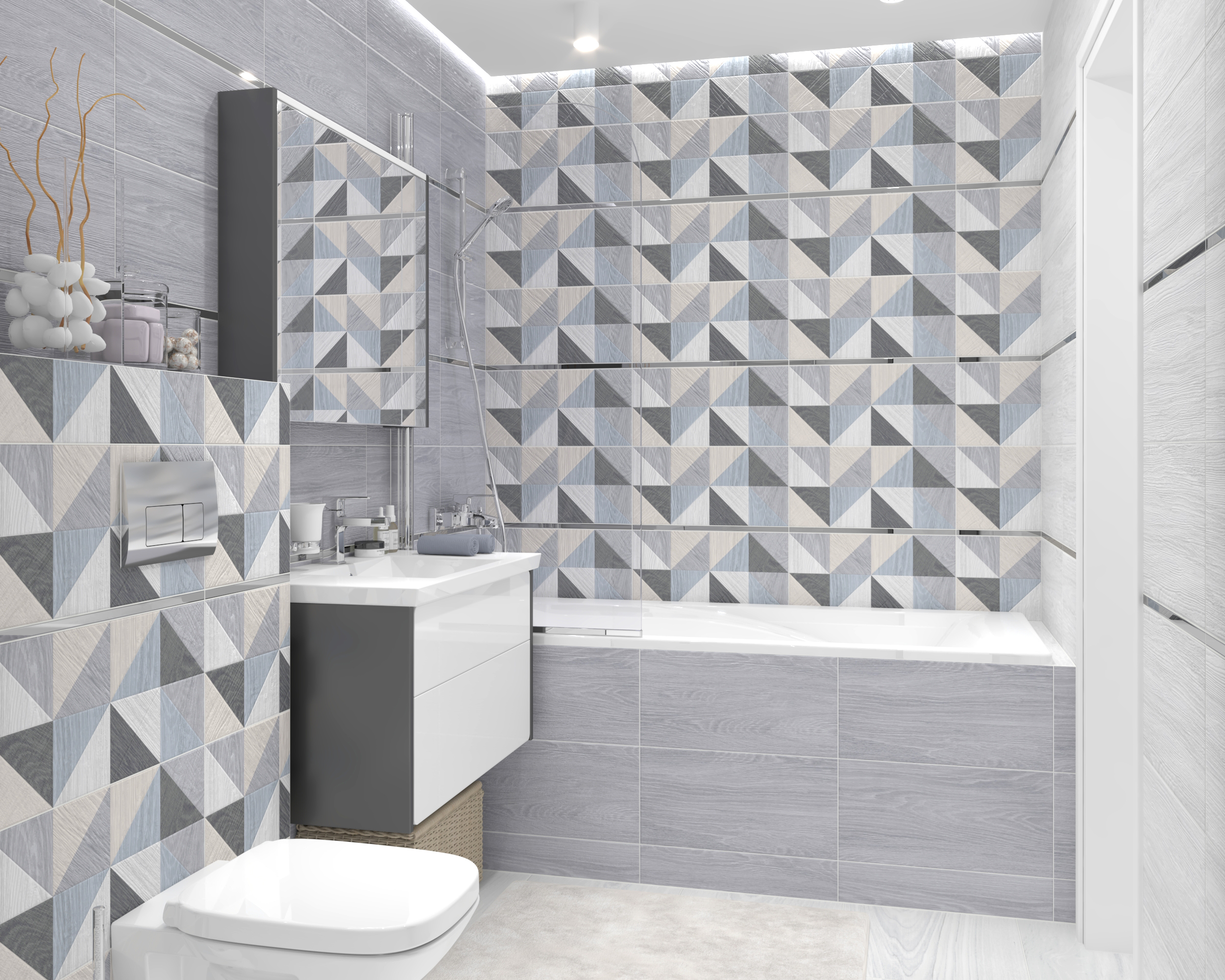 Декор (34007) Laparet Village беж микс 25x50 матовый