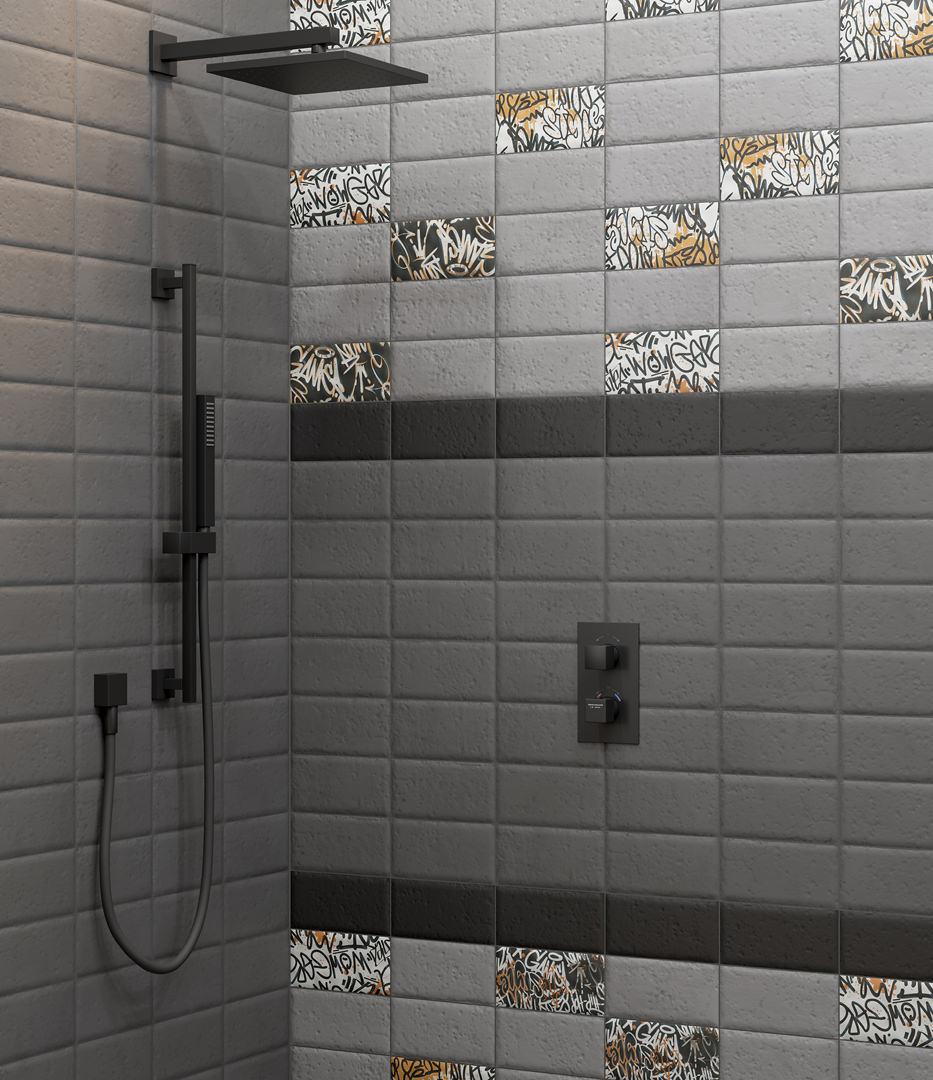 Бордюр Kerama Marazzi PRA002 Карандаш Граффити черный 2x20