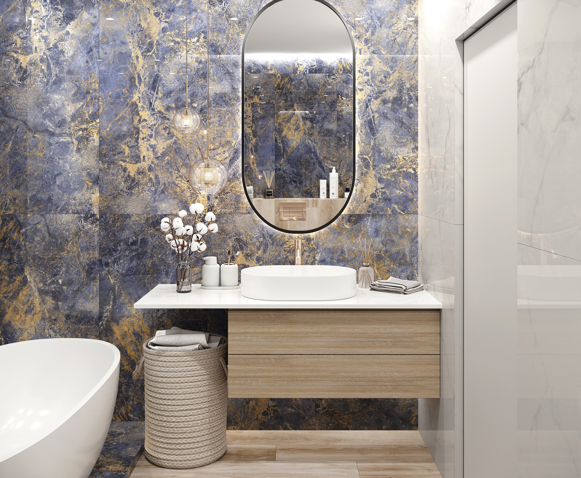 Керамогранит Laparet Krazzy Blue 60x120 полированный