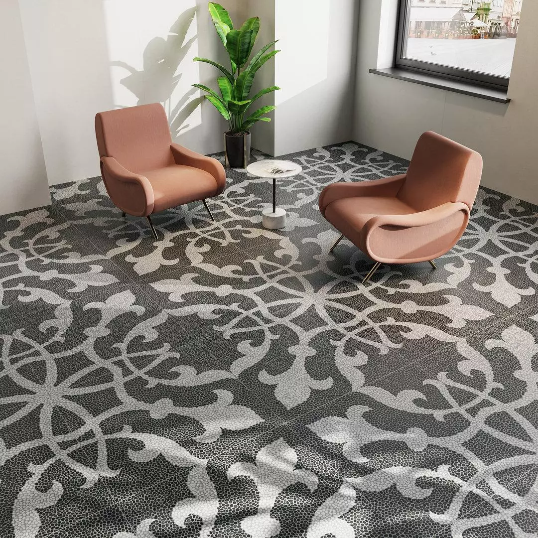 Керамогранит Kerama Marazzi DD843390R Багатти белый черный обрезной 80x80