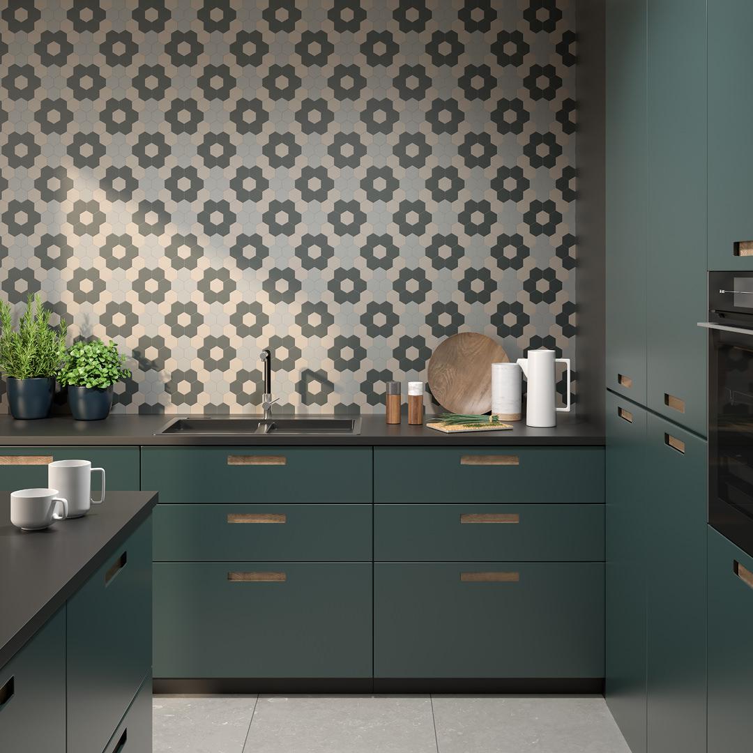 Керамогранит Kerama Marazzi Агуста белый натуральный из 36 частей 30.1x30.1 21058
