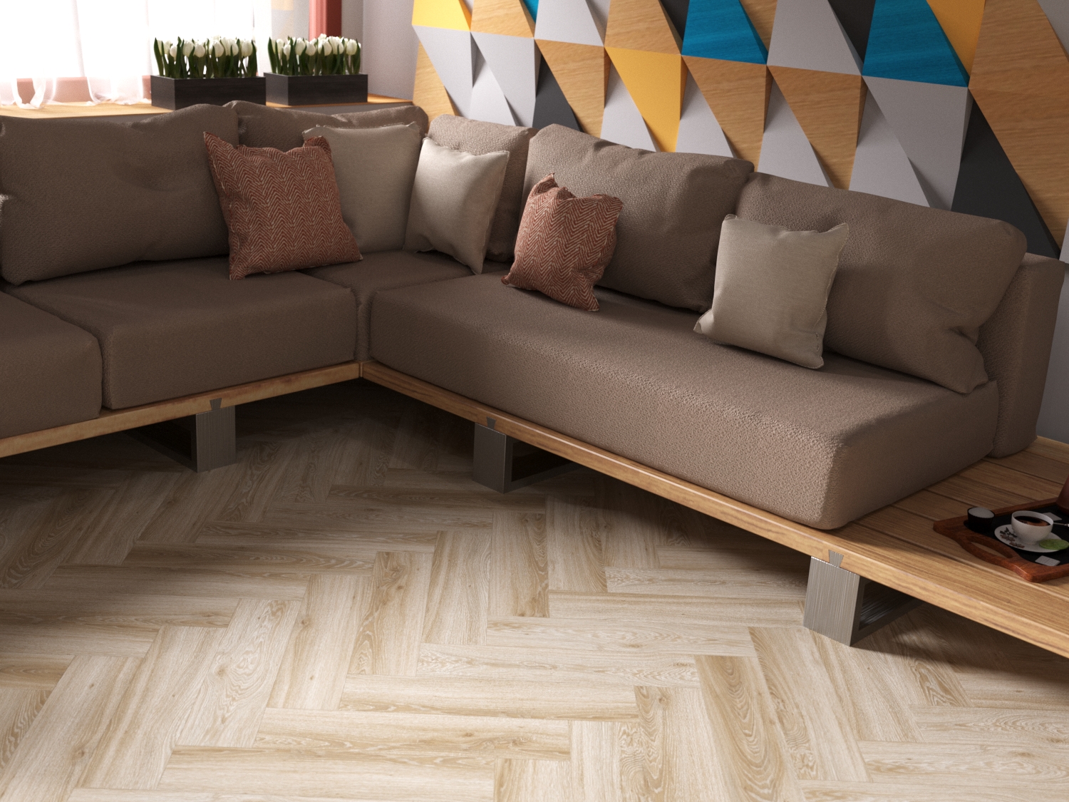 Кварцвиниловая плитка Fine Floor Craft Short Plank FF-008 Дуб Хэмптон-Корт кварц винил напольный