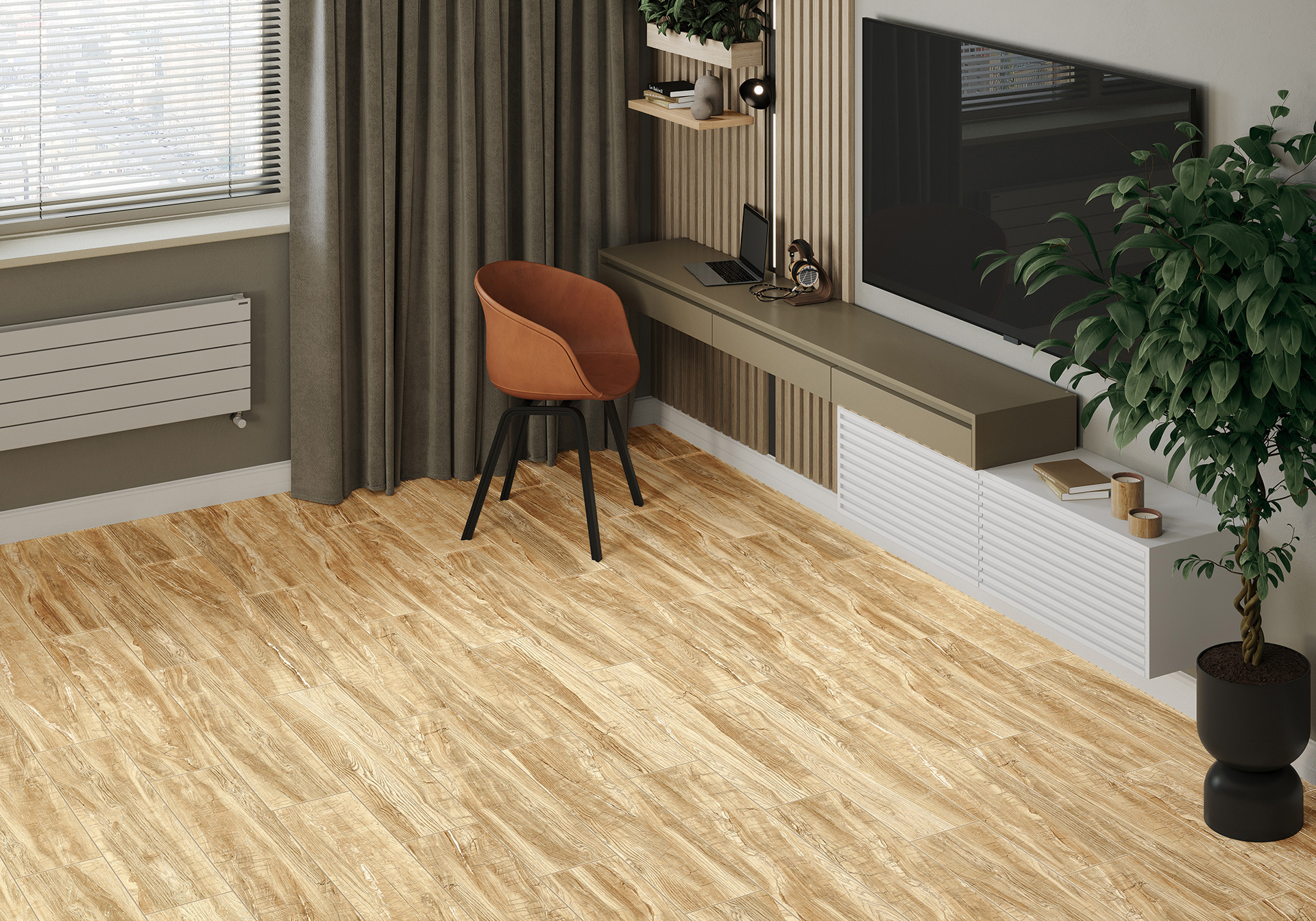 Керамогранит Alma Ceramica Вандервуд GFA92WDW48R желтый 20x90