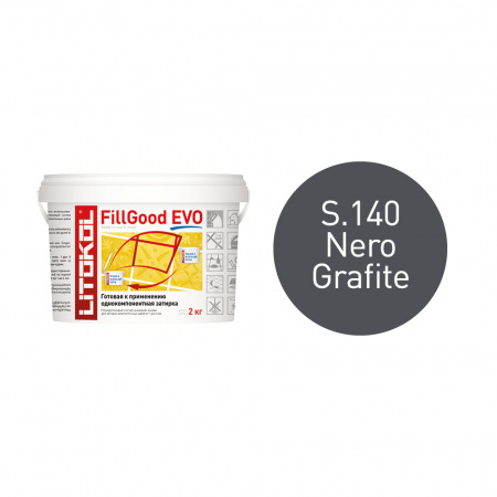 Полиуретановая затирка Литокол FILLGOOD EVO 2кг F.140 NERO GRAFITE