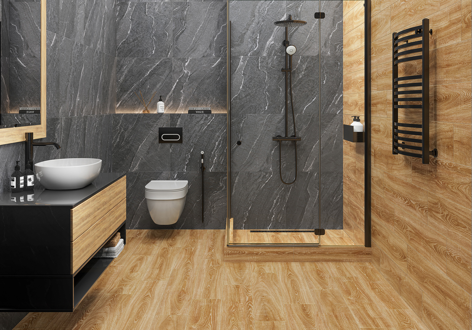 Керамогранит Alma Ceramica Алмонд GFA92AMD40R коричневый 20x90