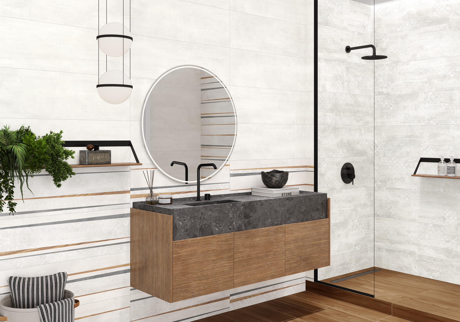Керамическая плитка Alma Ceramica Дакар TWU3090DKR07R белый 30x90