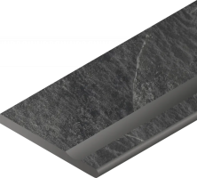 Бортик Italon Материя X2 Титанио с выемкой закругленный правый 620090001200 черный 30x120