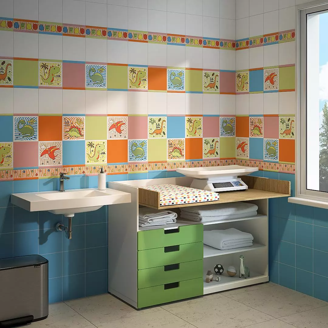 Декор Kerama Marazzi OP\A230\5009 Динозаврики 5 матовый 20x20