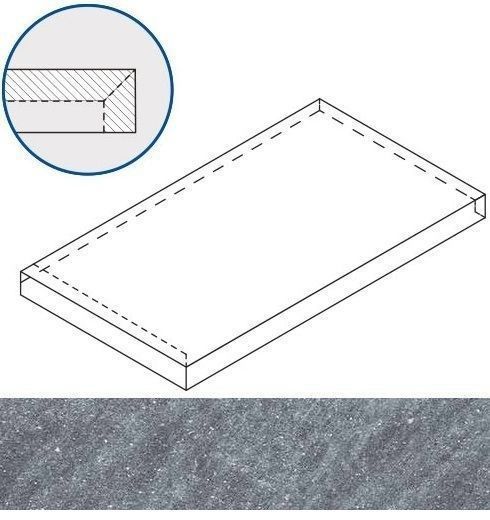 Ступень угловая левая Italon Genesis X2 Silver X2 33x60