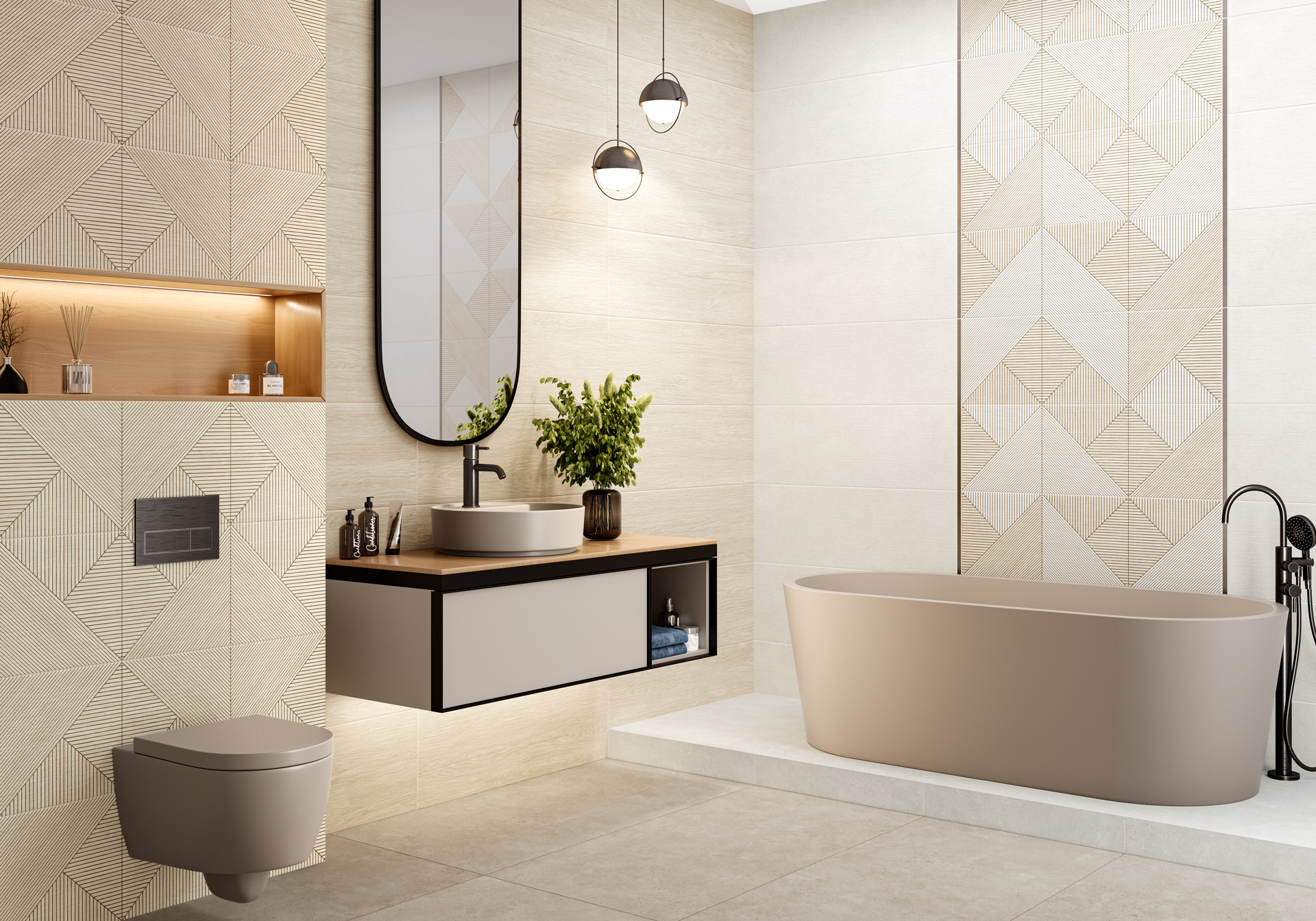 Керамическая плитка Alma Ceramica Патио TWU3090PAT14R бежевый 30x90