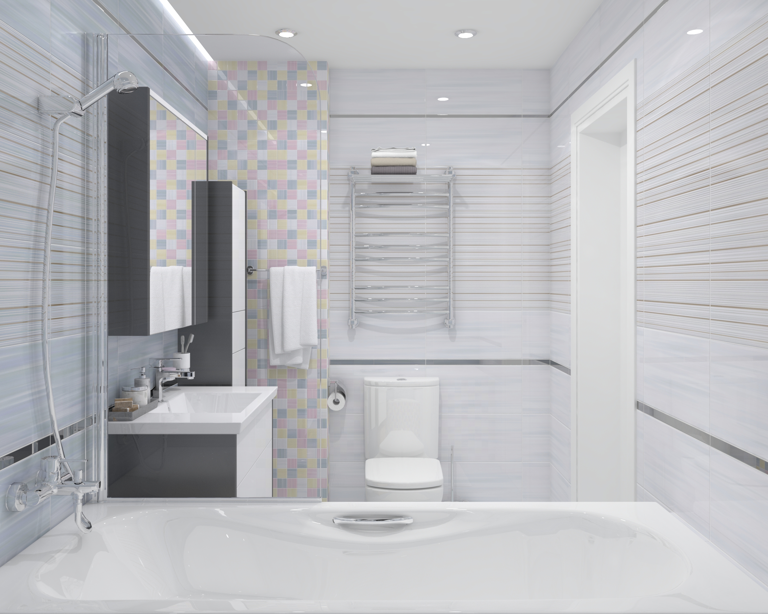 Керамическая плитка (34014) Laparet Spring розовый 25x50 глянцевый