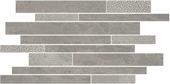 Декор Kerama Marazzi SBM010\SG4584 Ламелла серый мозаичный 25x50,2