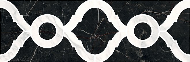 Бордюр Kerama Marazzi ID92 Фрагонар наборный чёрный 9,9x30