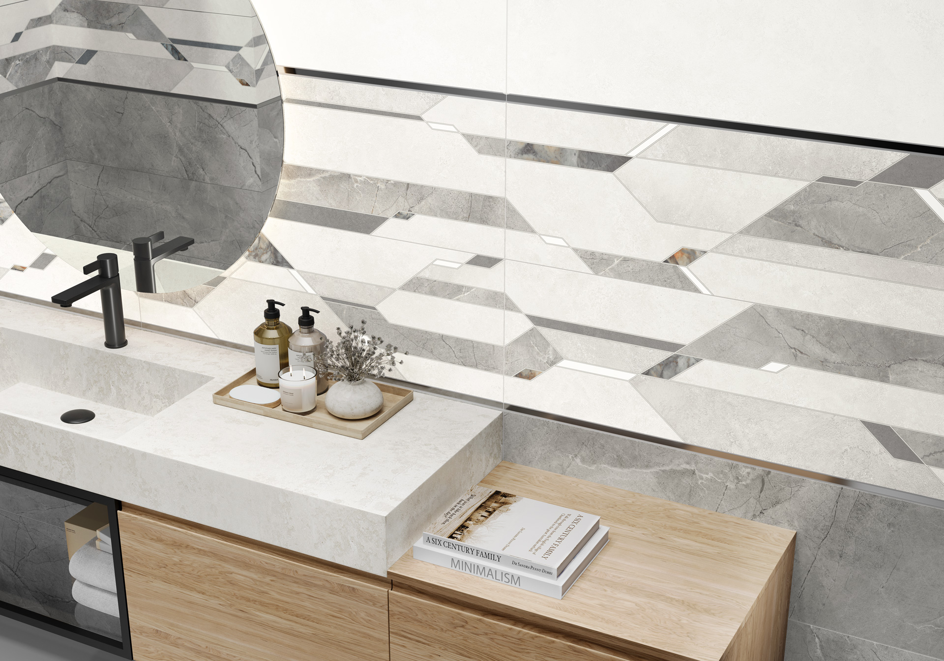 Керамическая плитка Alma Ceramica Антурин TWU3090ATU27R белый 30x90