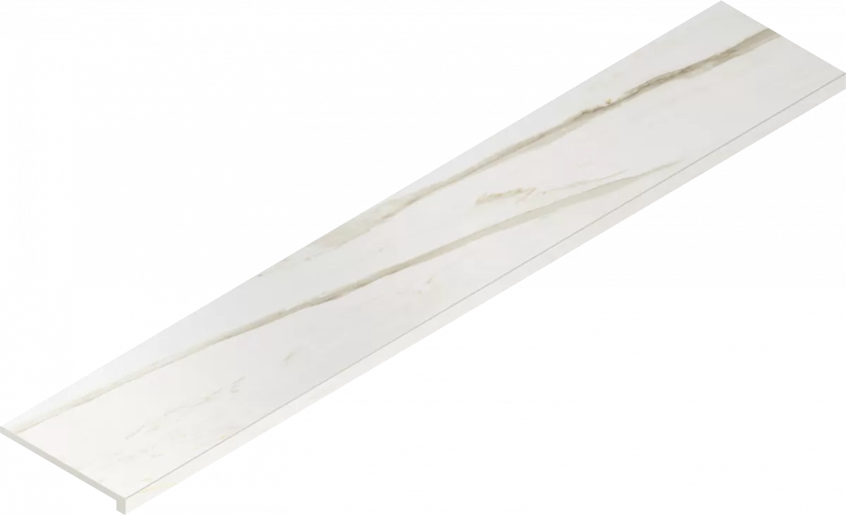 Ступень Италон Стелларис Каррара Айвори угловая правая 620070002623 белый 33x160