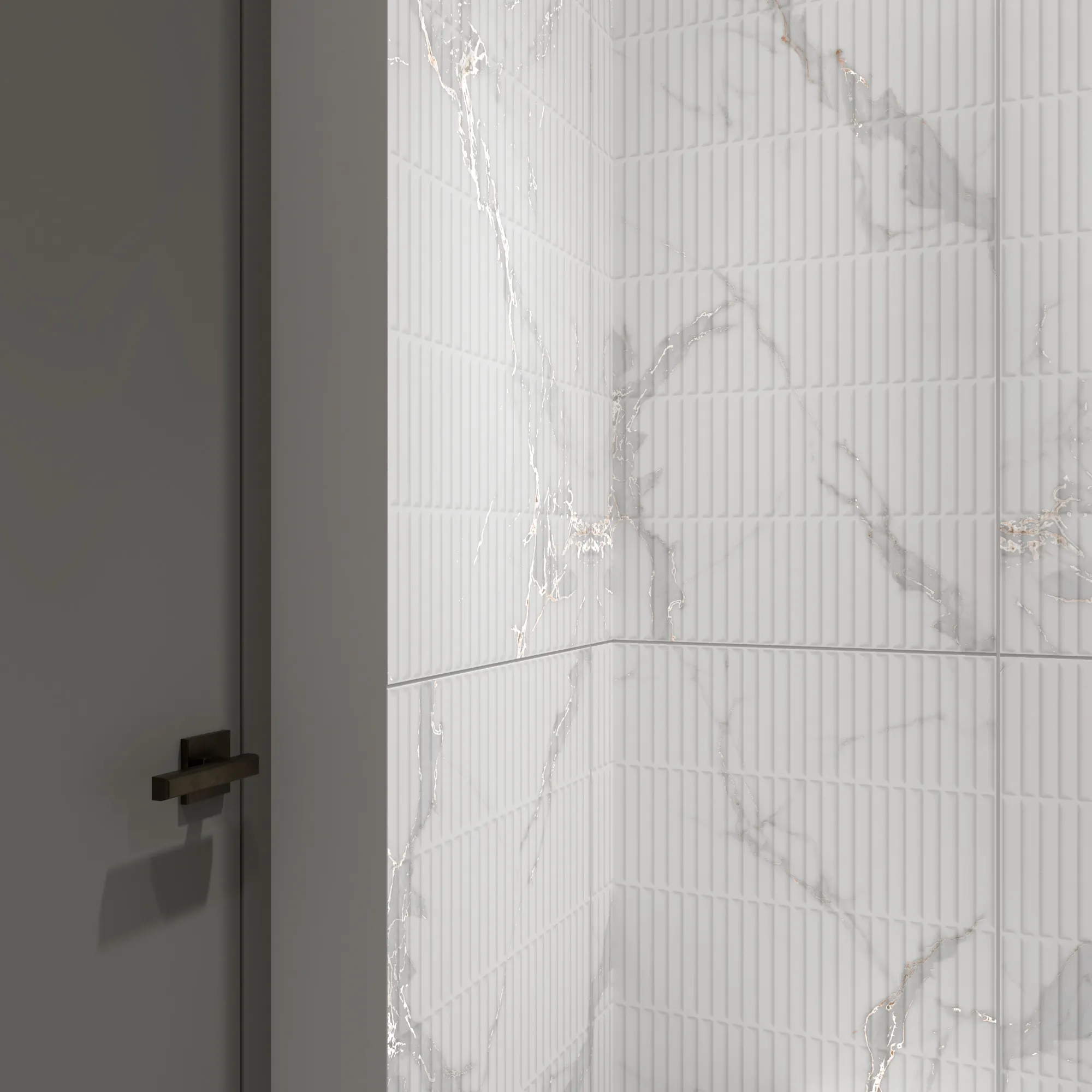 Керамогранит Креанза CP4001-D Statuario Seville Decor Carving Pro Punch 60x120 белый