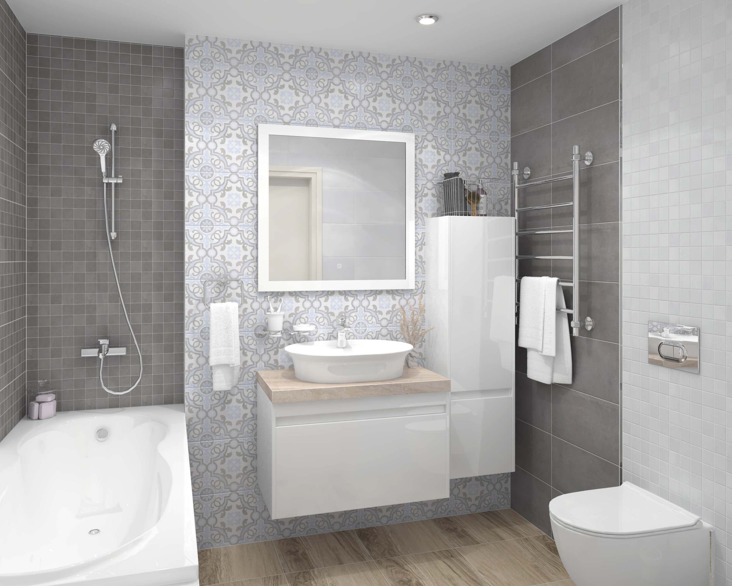 Мозаика (MM34042) Laparet Depo мозаичный серый 25x25 матовый