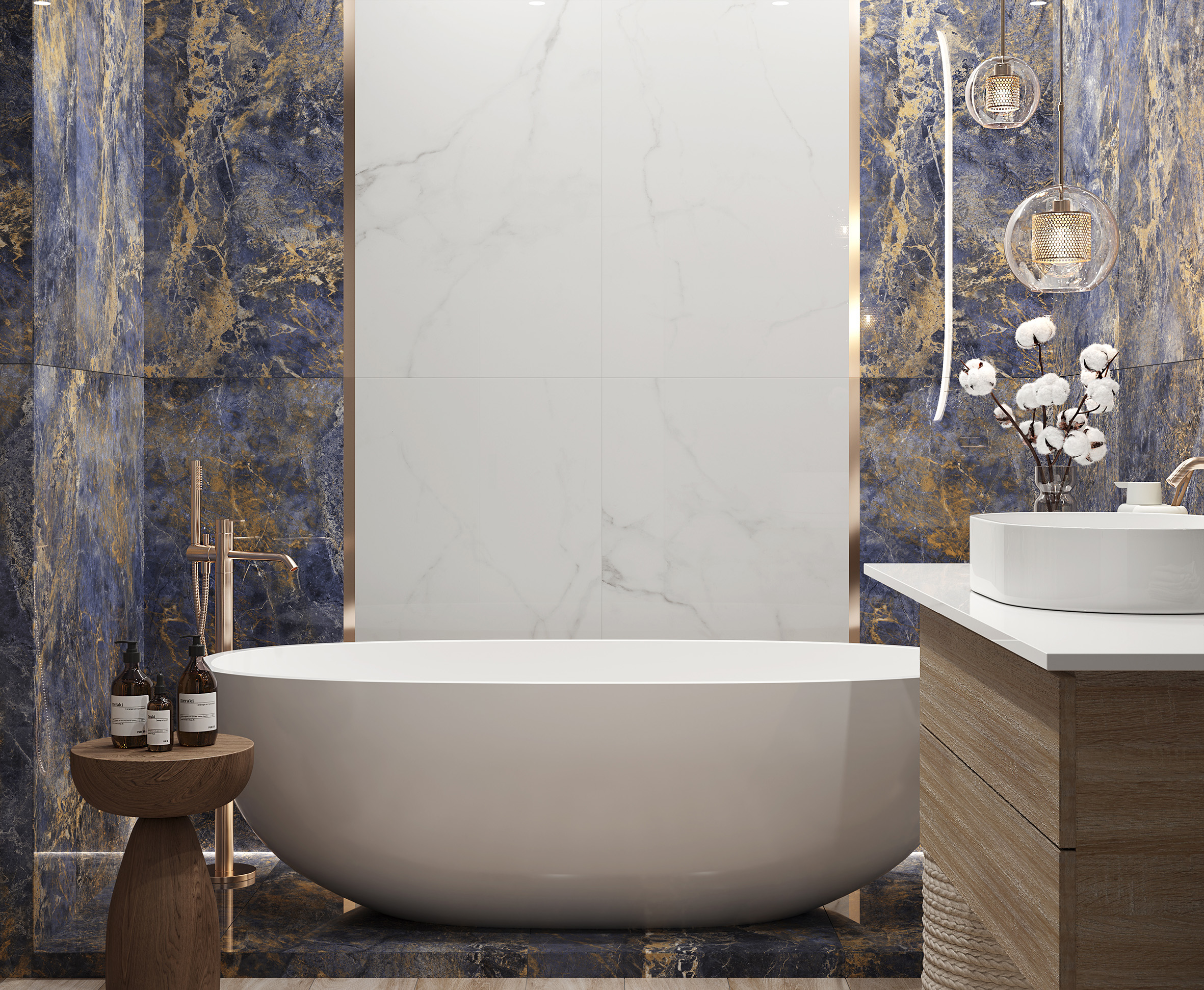 Керамогранит Laparet Krazzy Blue 60x120 полированный