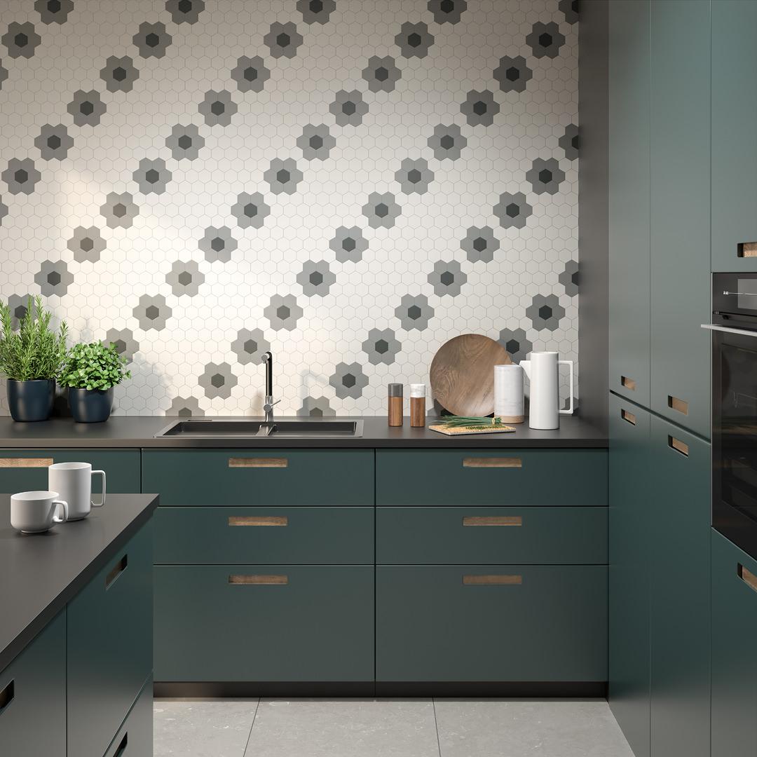 Керамогранит Kerama Marazzi Агуста белый натуральный из 36 частей 30.1x30.1 21058