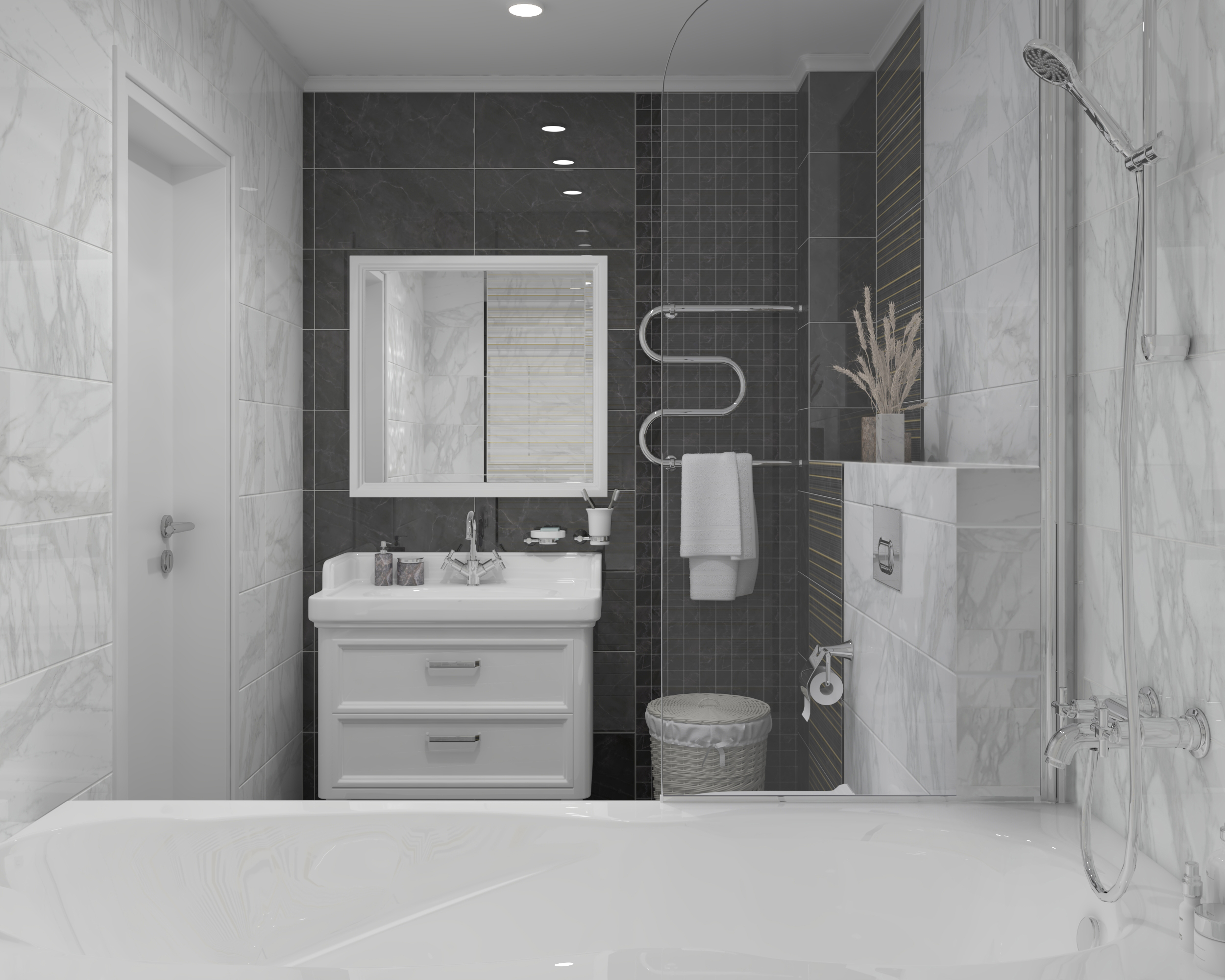 Мозаика (MM34038) Laparet Olimpus мозаичный чёрный 25x25 глянцевый