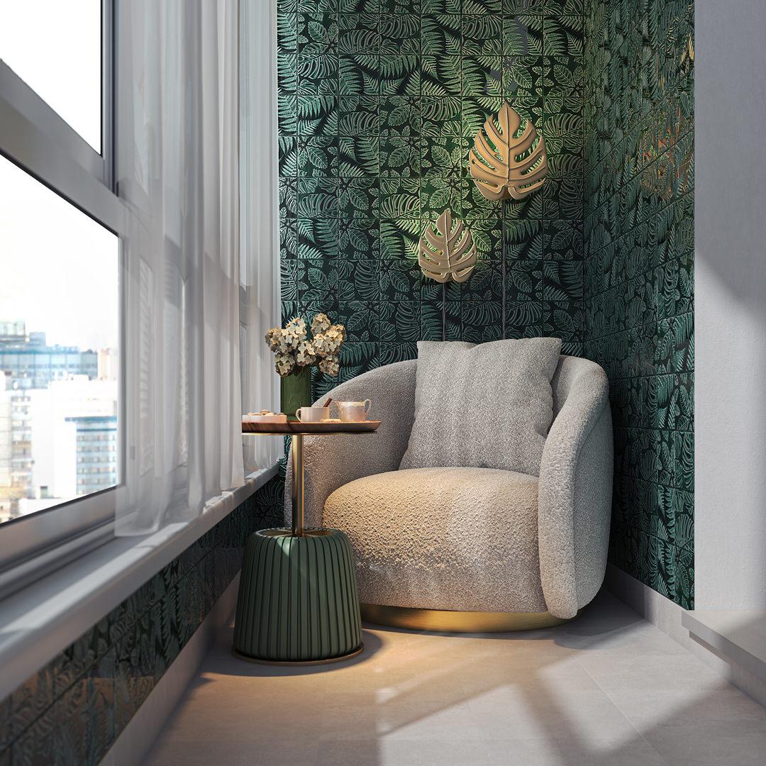 Керамическая плитка Kerama Marazzi Сантана зеленый темный глянцевый 15x15 17070