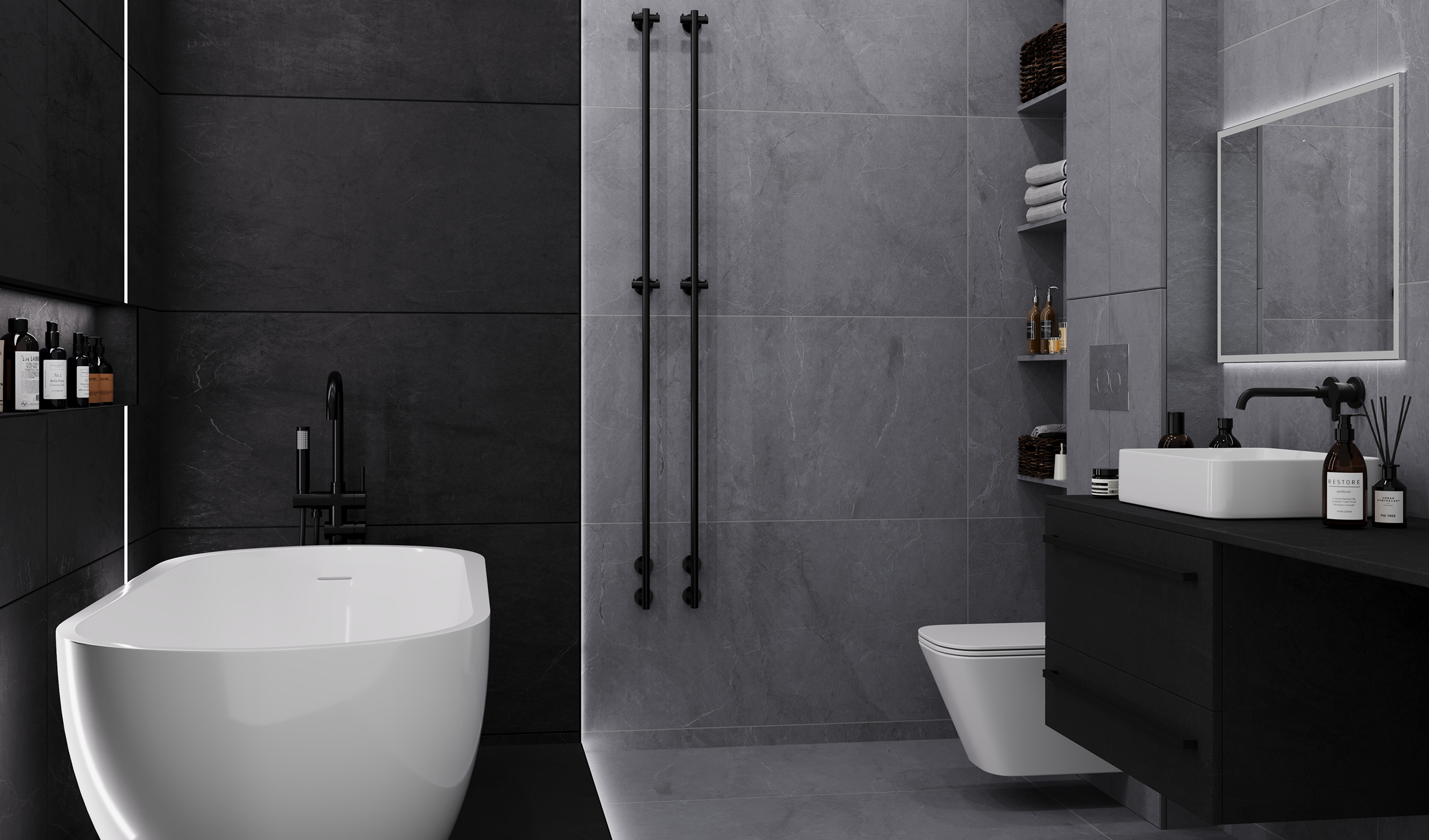 Керамогранит Старо Слим Saint-Laurent 5mm Matt 60x120 черный