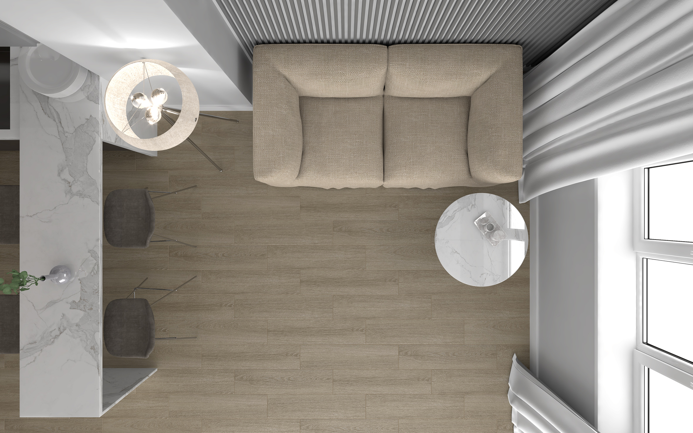 Керамогранит (SG705990R) Laparet Madera коричневый 20x80 матовый