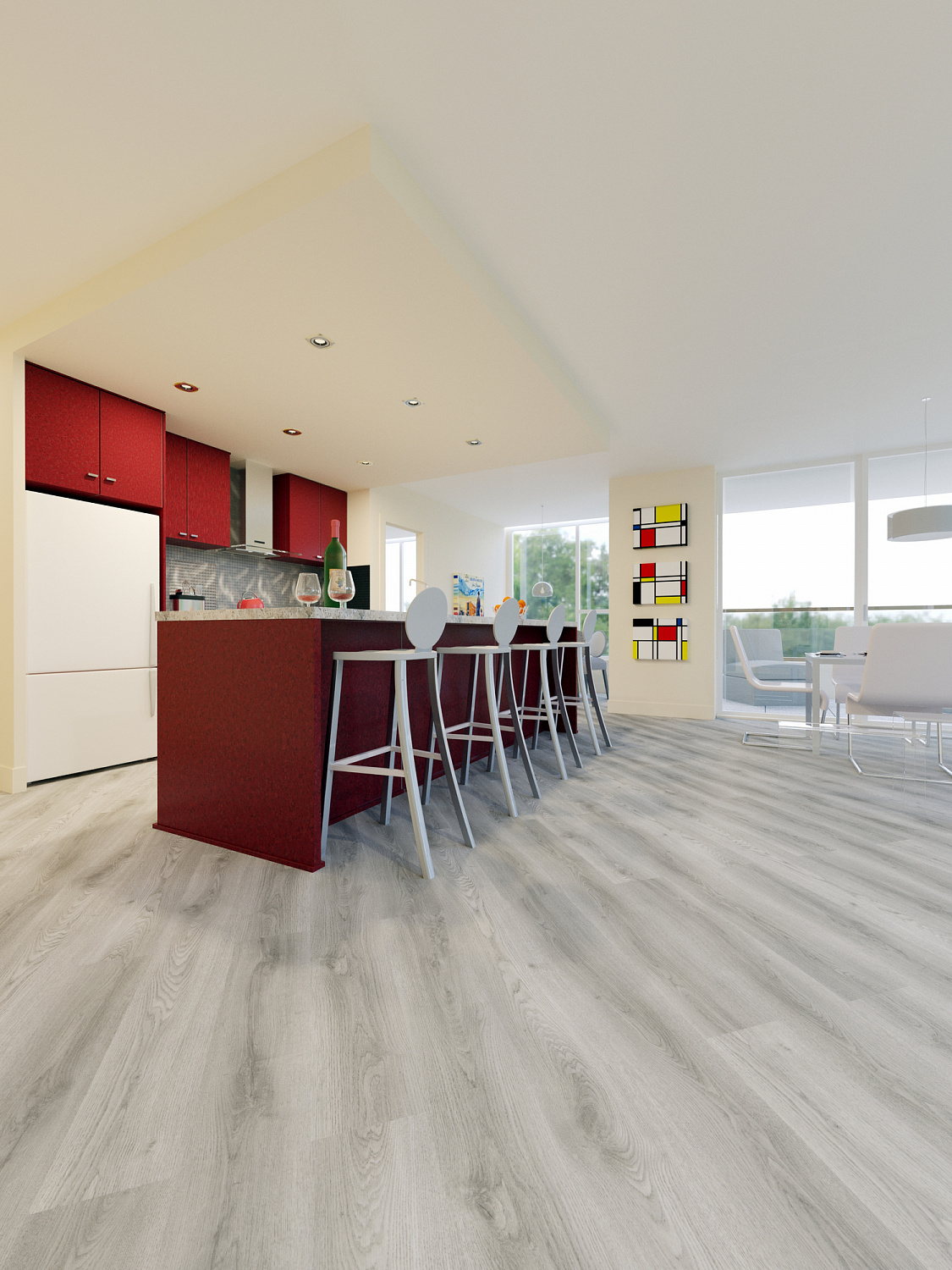 Кварцвиниловая плитка Fine Floor Light FF-1372 Дуб Берген кварц винил напольный