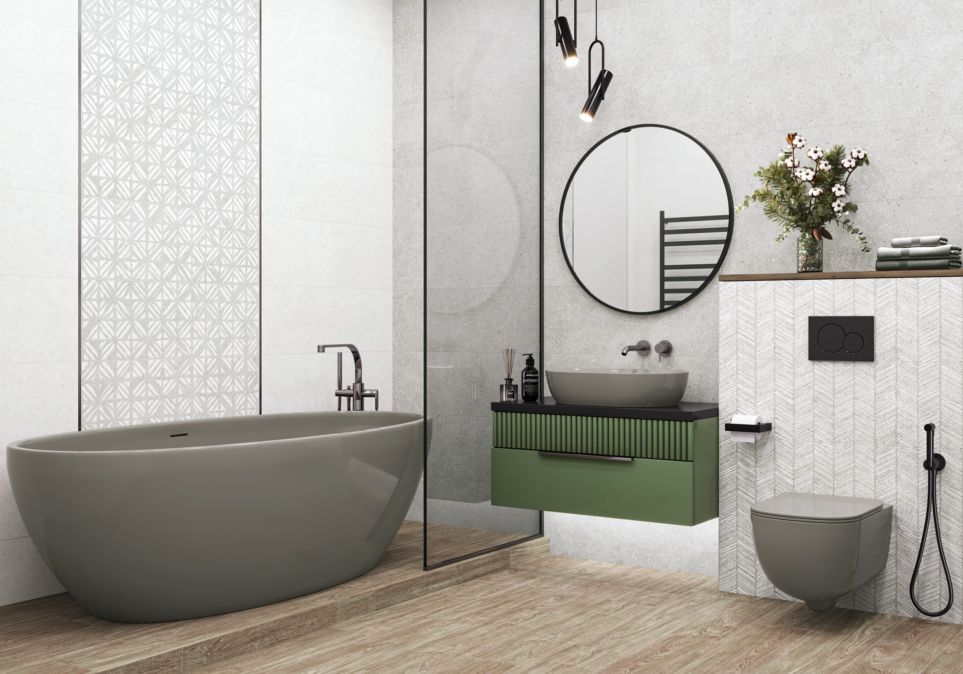 Керамическая плитка Alma Ceramica Амарант TWU3090AMT27R белый 30x90