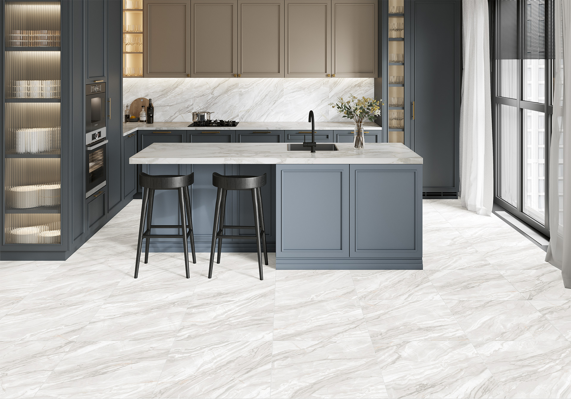 Керамогранит Alma Ceramica Флер GFU04FLR07R серый 60x60