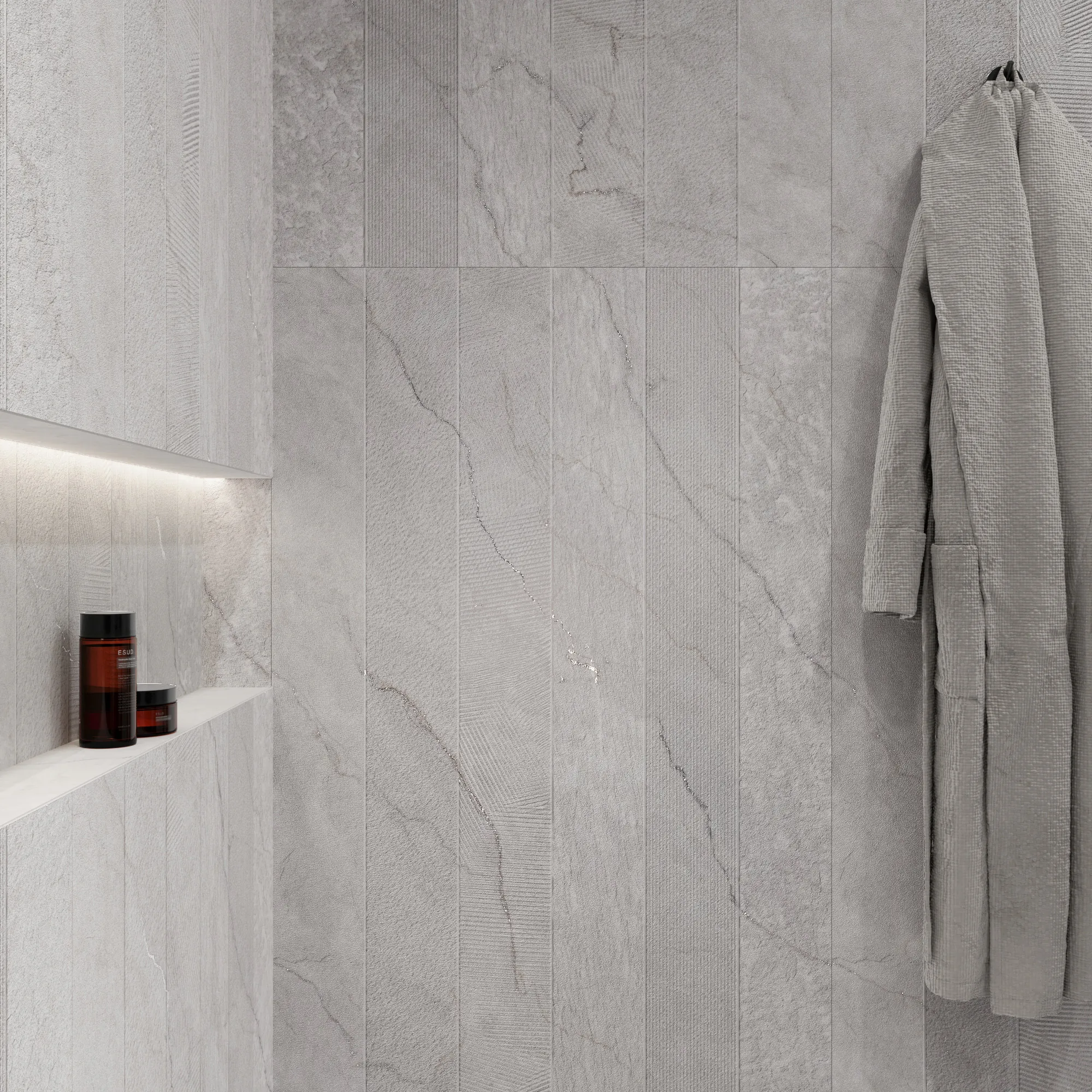 Декор Креанза CZ-GL06-D Lumiere White Decor Matt Glossy Ink Punch 80x160 белый