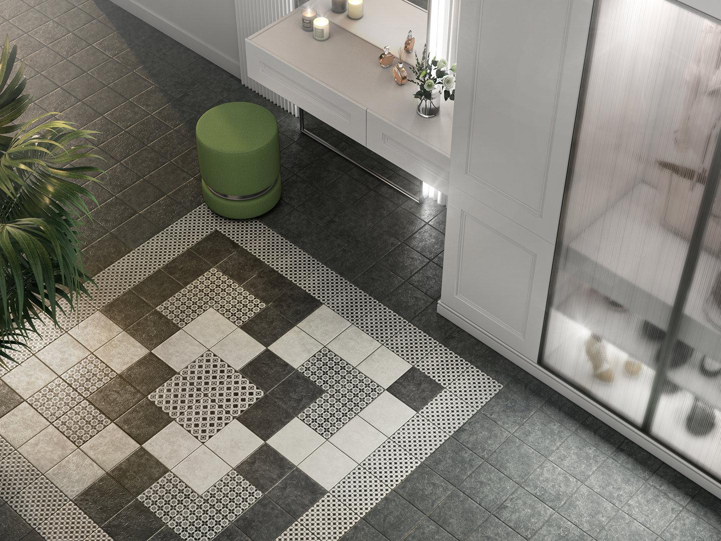 Декор Kerama Marazzi Фреджио 2 черно-белый 20x20 VT\A295\SG1544N