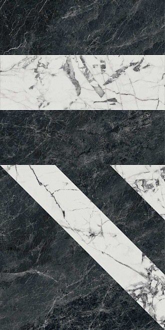 Керамогранит Kerama Marazzi Бьянко неро белый чёрный лаппатированный 60x119.5 SG565422R