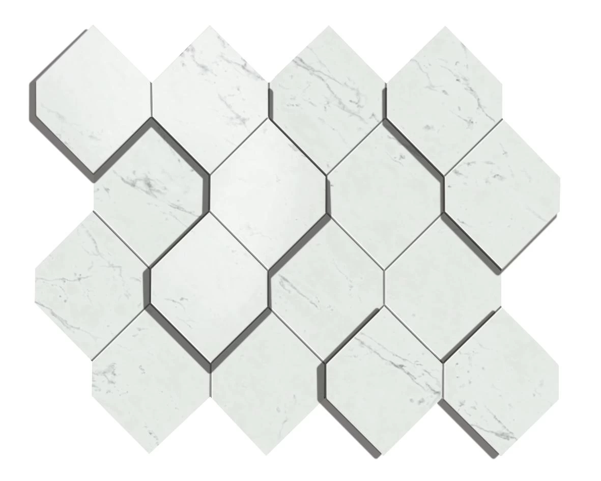 Мозаика Atlas Concorde Marvel Stone Carrara Pure Mosaico Esagono 3D 28.2x35.3 AS4A