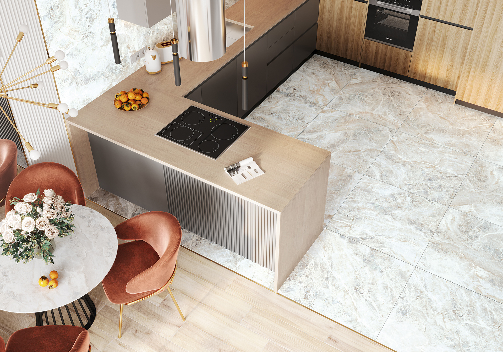 Керамогранит Alma Ceramica Вэйв GFA114WAV00L белый 57x114