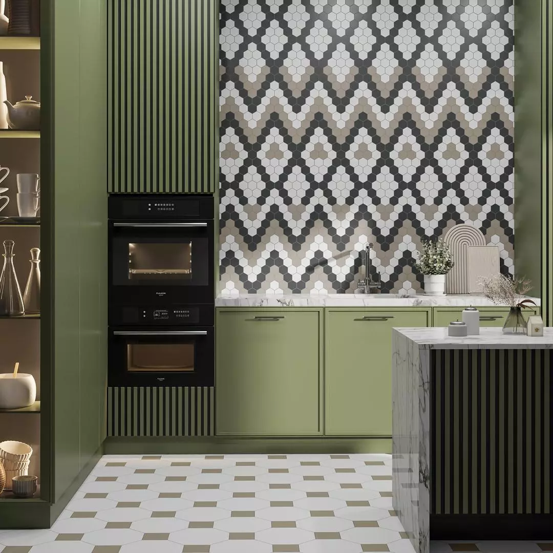 Керамогранит Kerama Marazzi Агуста белый натуральный из 36 частей 30.1x30.1 21058