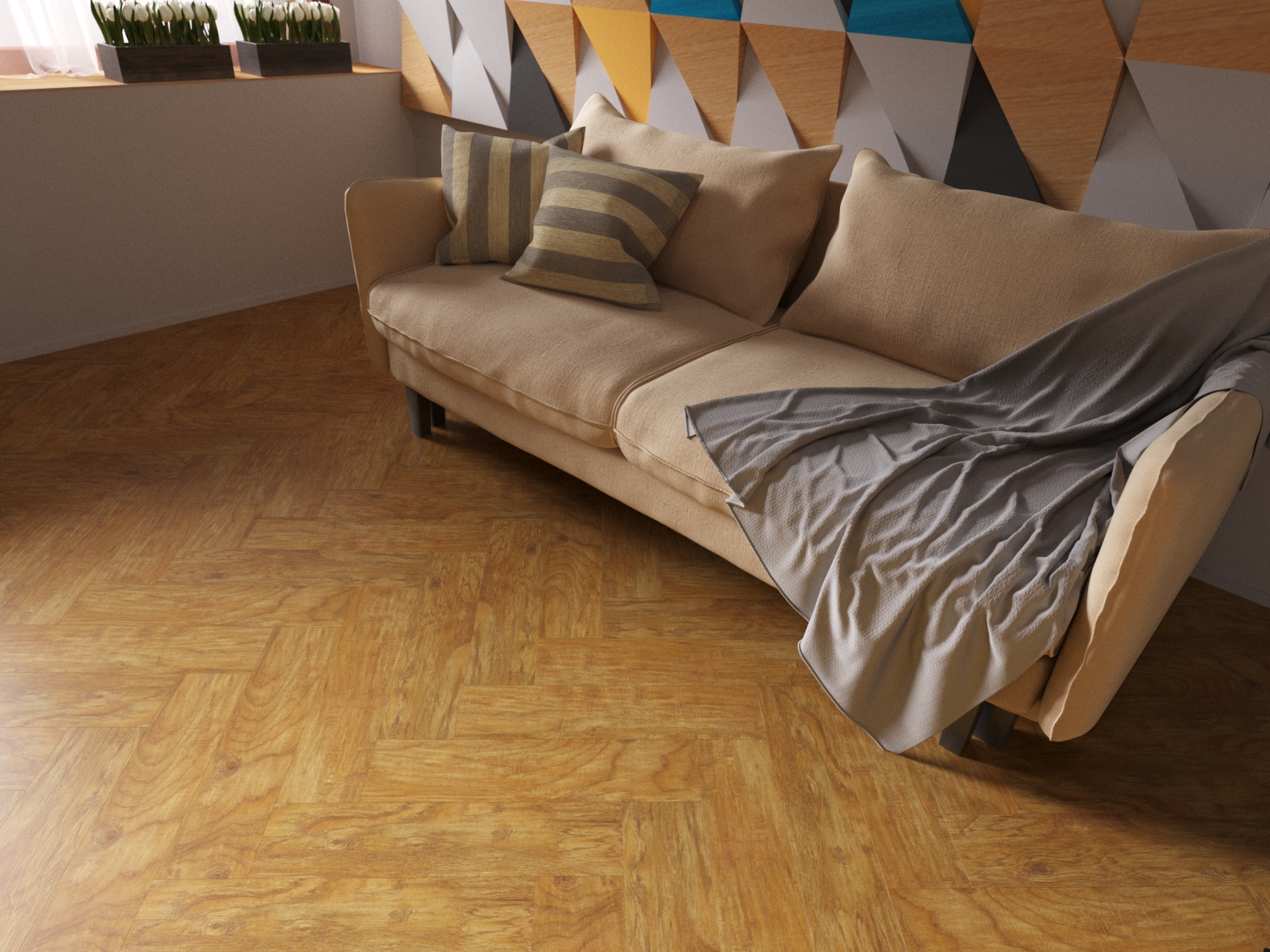 Кварцвиниловая плитка Fine Floor Craft Short Plank FF-008 Дуб Хэмптон-Корт кварц винил напольный