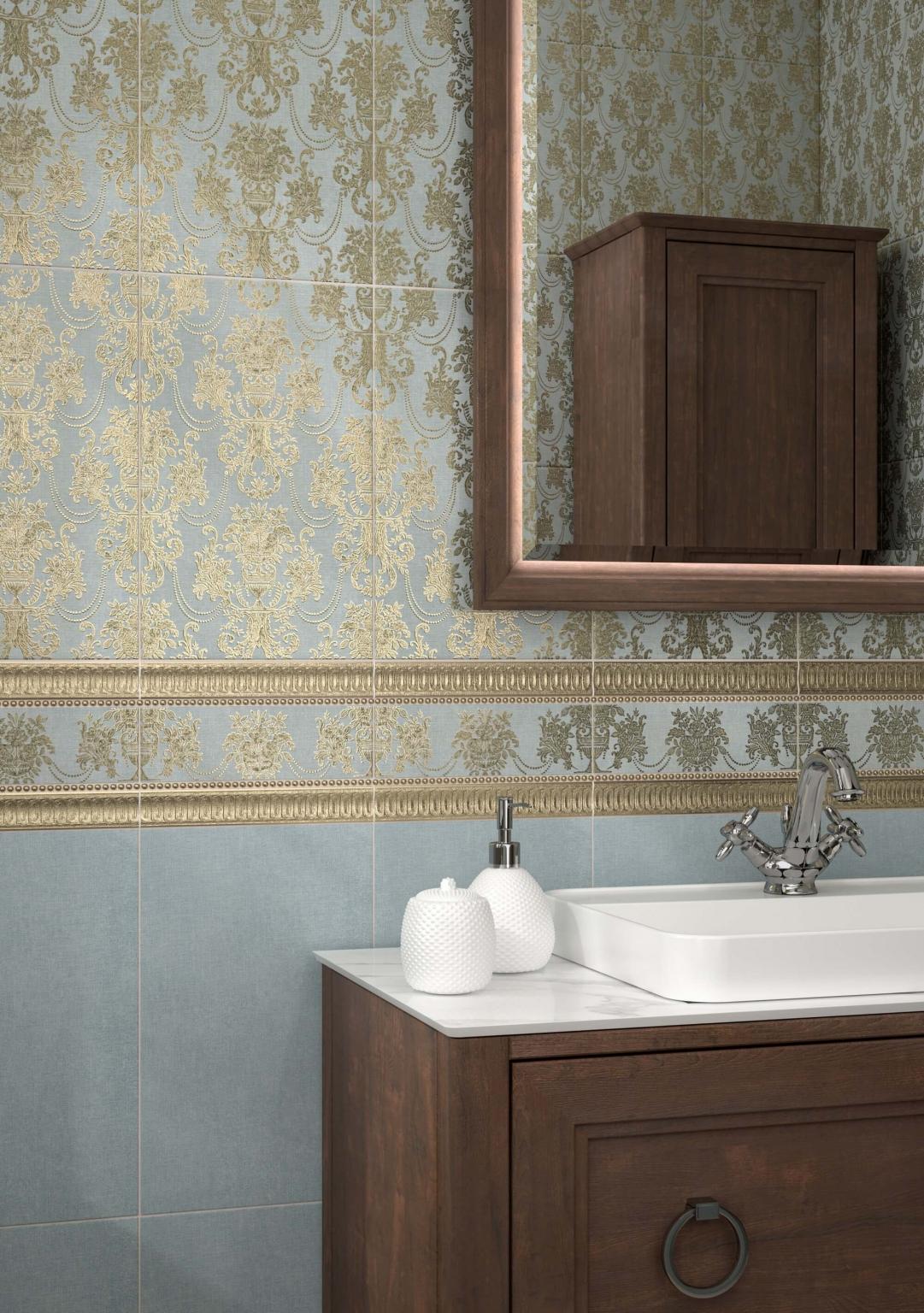 Бордюр Kerama Marazzi BOA005 Борромео золото 4x25