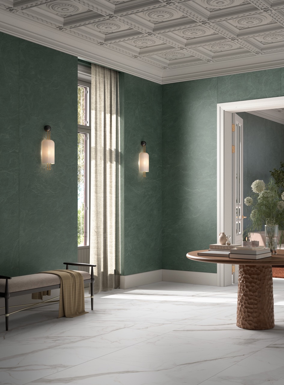 Керамогранит Laminam Слэйт Аляска 12 LAMF012612_IT белый 162x324