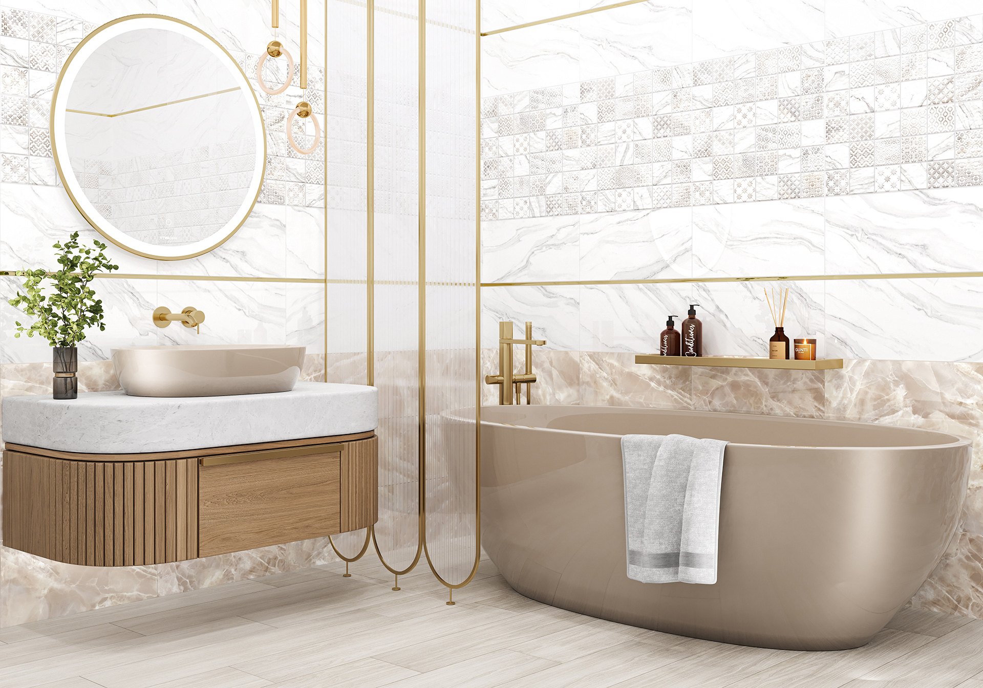 Керамическая плитка Alma Ceramica Фреско TWU2550FRC14 бежевый 24.9x50