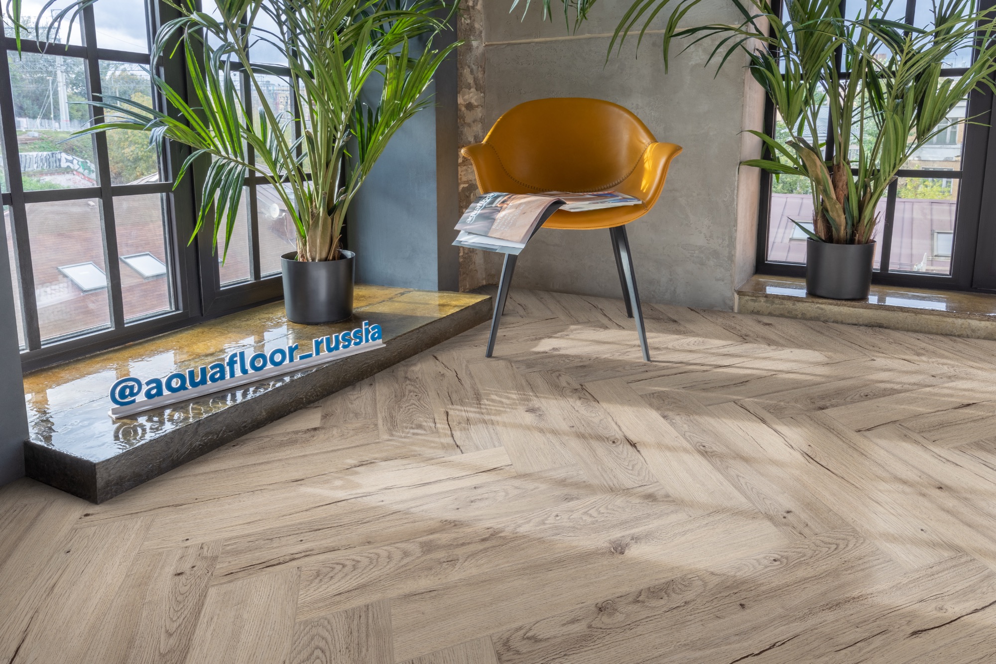 Кварцвиниловая плитка Aqua Floor Parquet Glue AF2518PG 610x122 Дуб Темный замковый кварц винил напольный