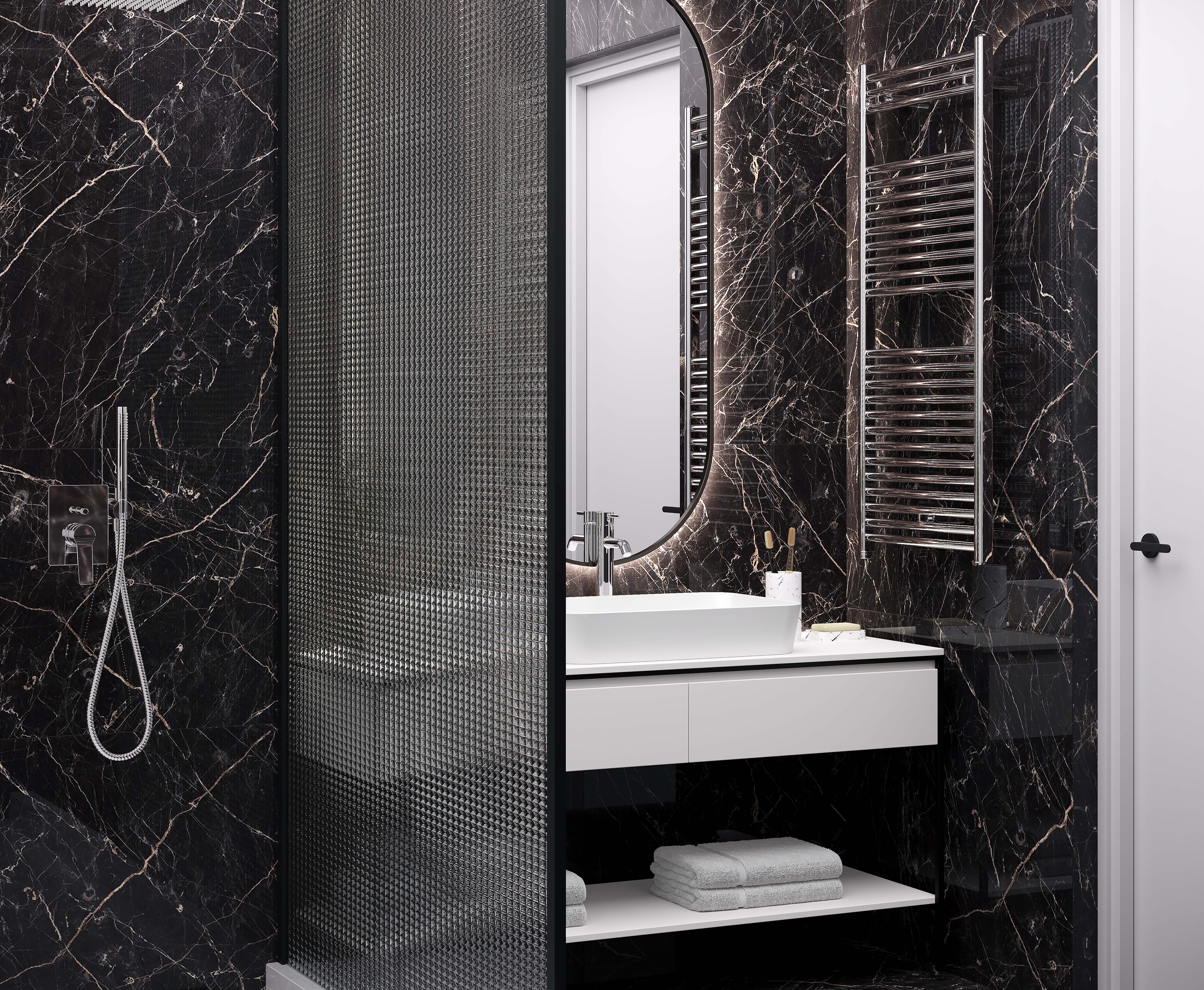 Керамогранит Laparet Black Arkadia черный 60x120 полированный