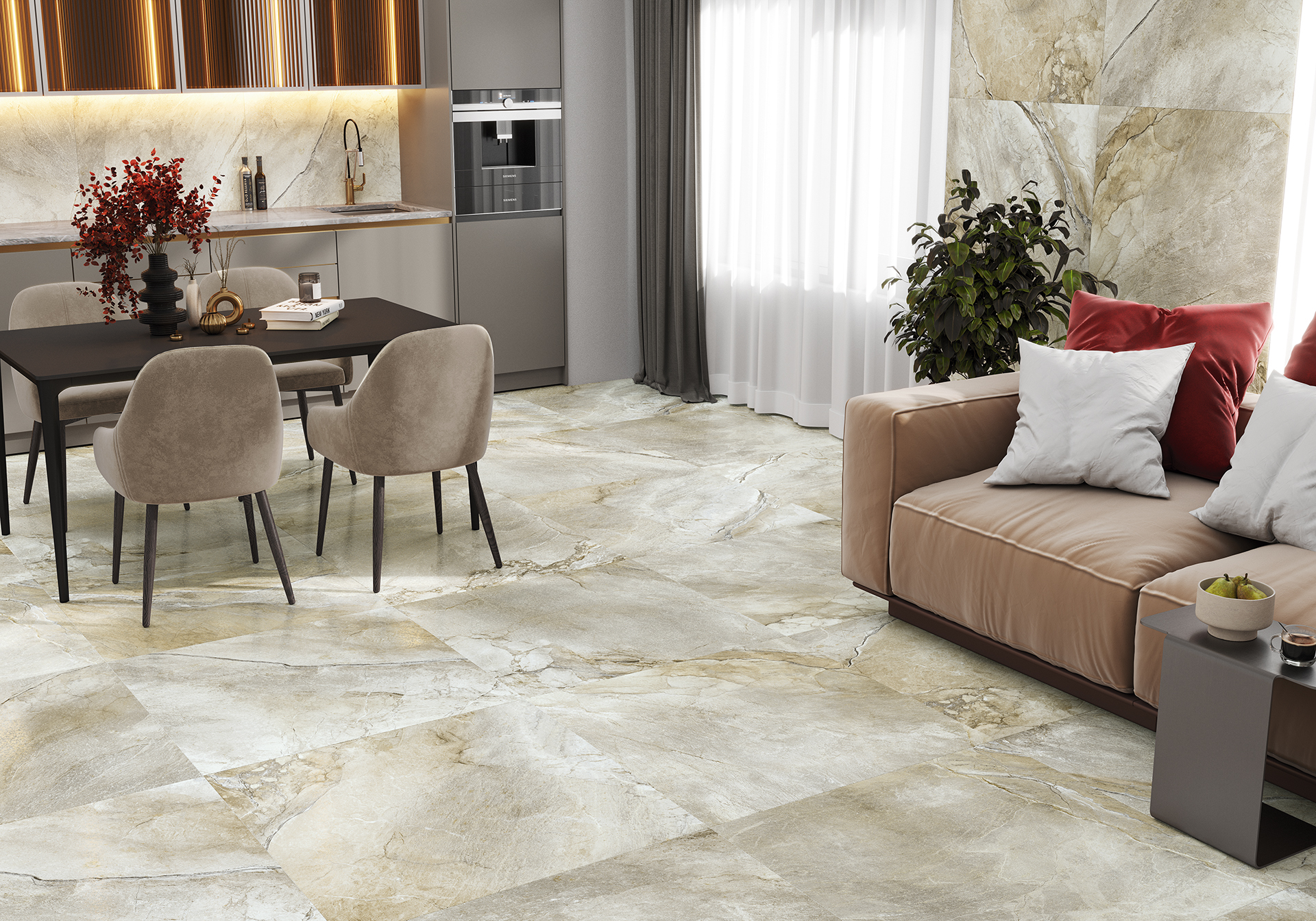 Керамогранит Alma Ceramica Вулкано GFA57VLC04L бежевый 57x57